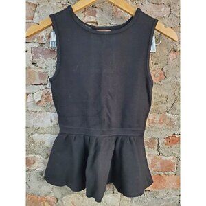 Bebe Black Knit Top Womens Sz XS Shirt Peek A Boo Back